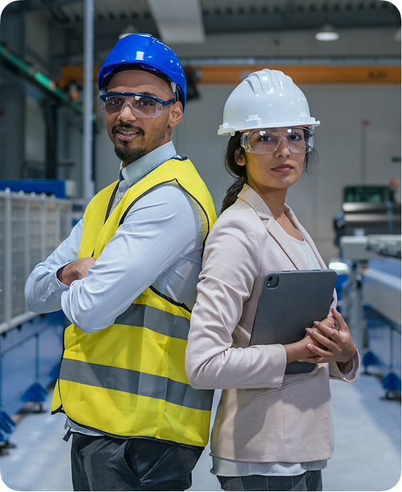 Indian engineering professionals in an industrial environment